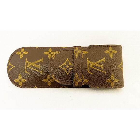 Louis Vuitton Monogram Etui Stylo Pen Case Brown Vintage CA0052 - Picture 1 of 8
